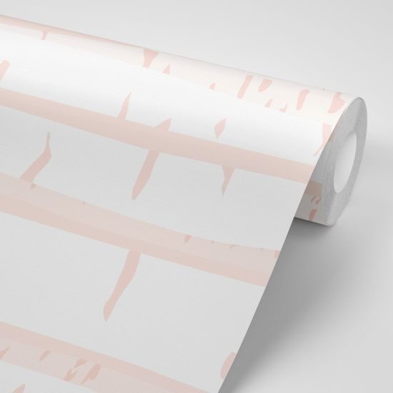 Samolepiaca tapeta majestátne stromy na romantickom ružovom pozadí