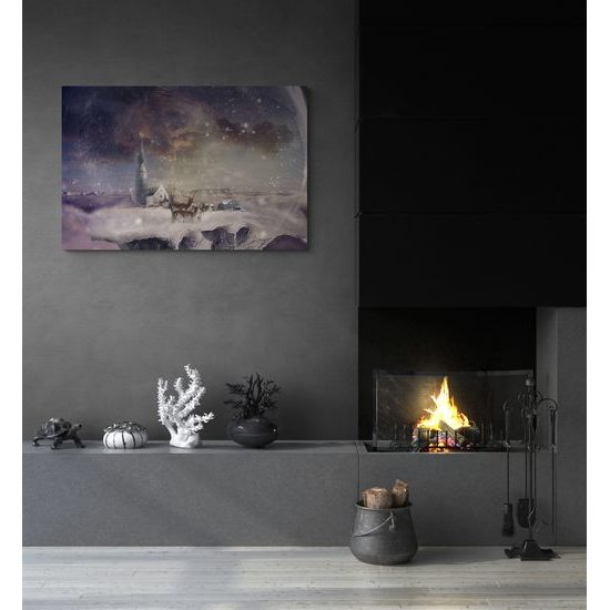 Obraz krásny jeleň v zasneženej krajine