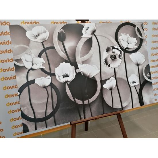 Obraz čiernobiele maky