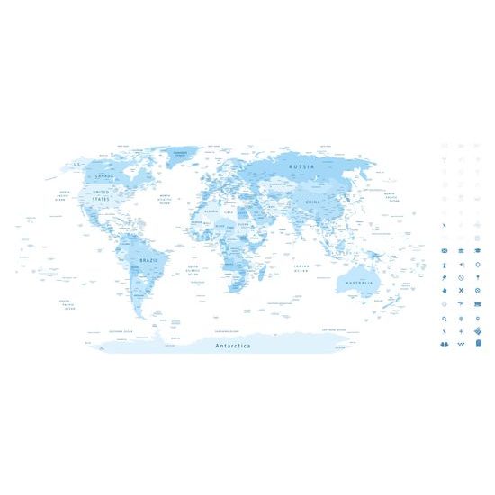 Obraz na korku precízna mapa sveta