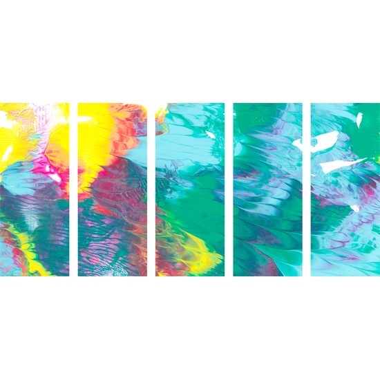 5-dielny obraz pastelovo sfarbená abstrakcia