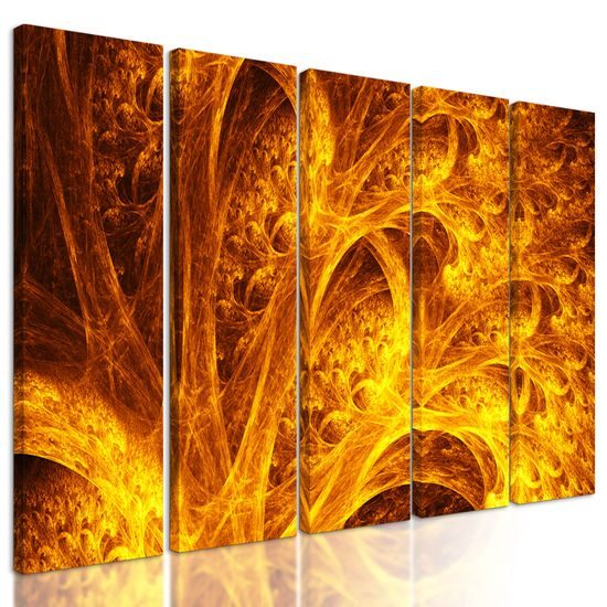 5-dielny obraz ohnivý strom