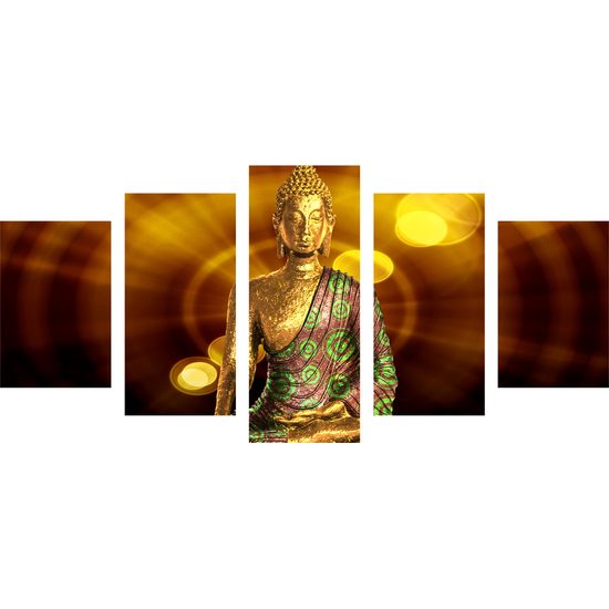5-dielny obraz zlatý budha