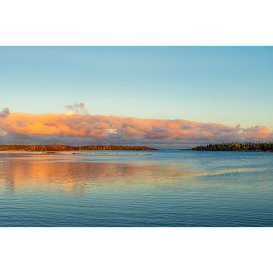 Samolepiaca fototapeta západ slnka pri jazere
