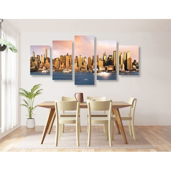 5-dielny obraz pohľad na čarovný New York