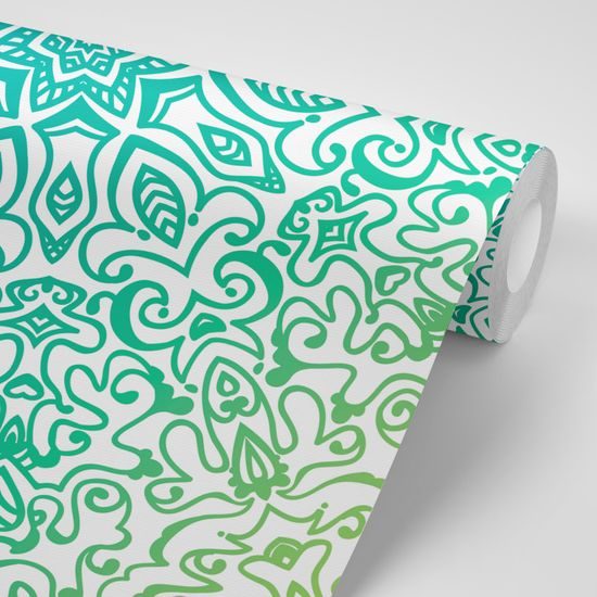 Samolepiaca tapeta nádherná Mandala v odtienoch zelenej