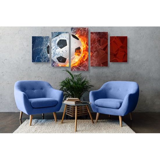 5-dielny obraz ohnivá lopta