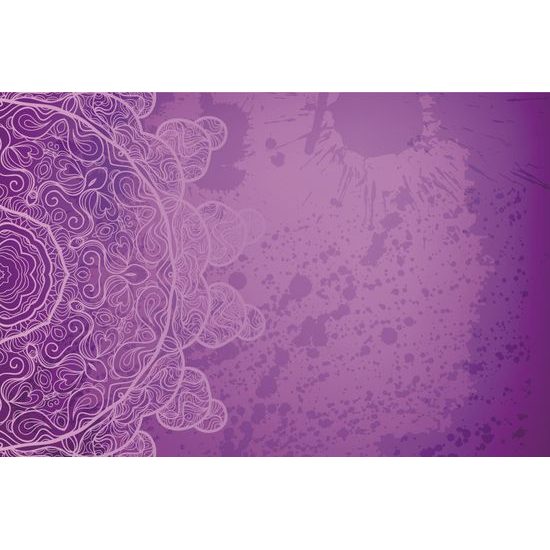Tapeta fialová Mandala s abstraktnými prvkami