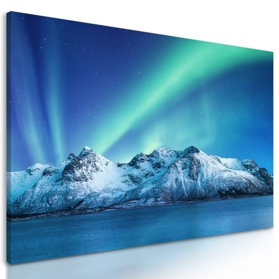 Obraz polárna žiara nad horami