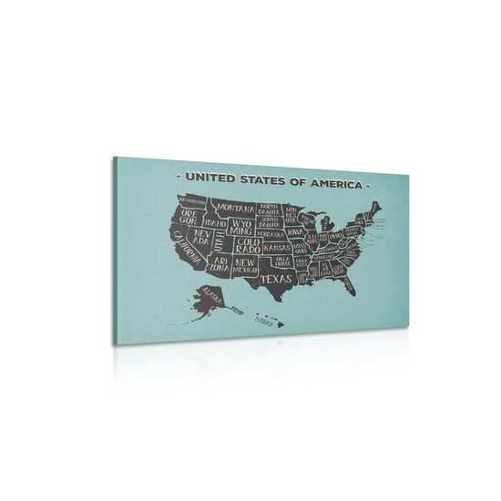 Obraz moderná mapa USA s modrým pozadím