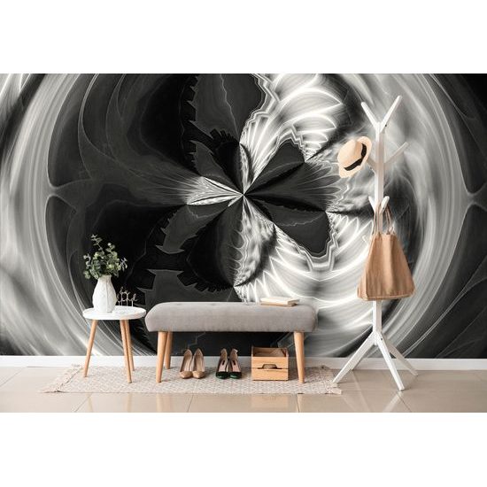 Samolepiaca tapeta čiernobiela fantasy abstrakcia