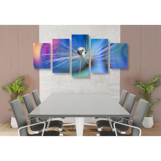 5-dielny obraz kvapka s nádherným pozadím