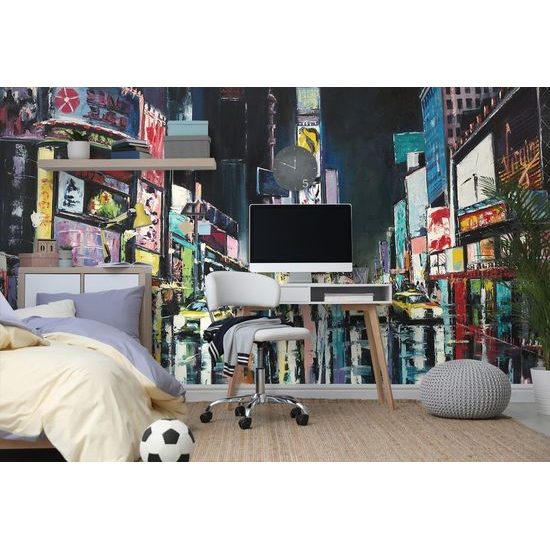 Zaujímavá samolepiaca tapeta rušná ulica New Yorku