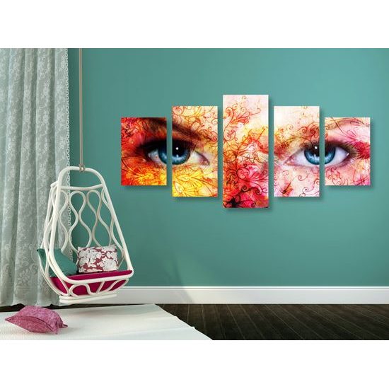 5-dielny obraz nežnosť ženskej tváre