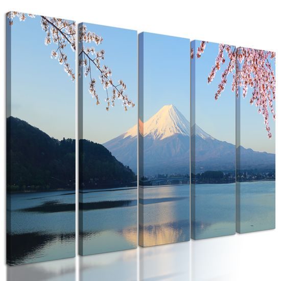5-dielny obraz výhľad na krásnu horu Fuji