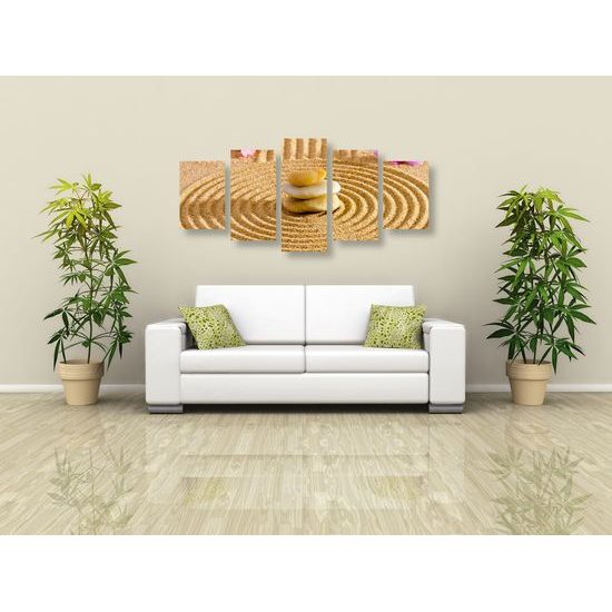 5-deilny obraz balanc v Zen záhrade