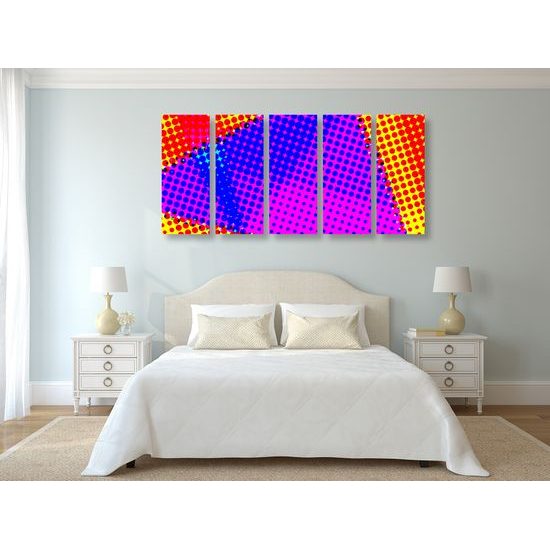 5-dielny obraz abstraktné bodky