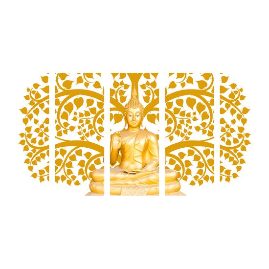 5-dielny obraz zlatá soška Budhu