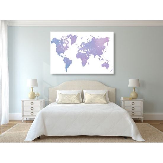 Obraz na korku fialová mapa sveta