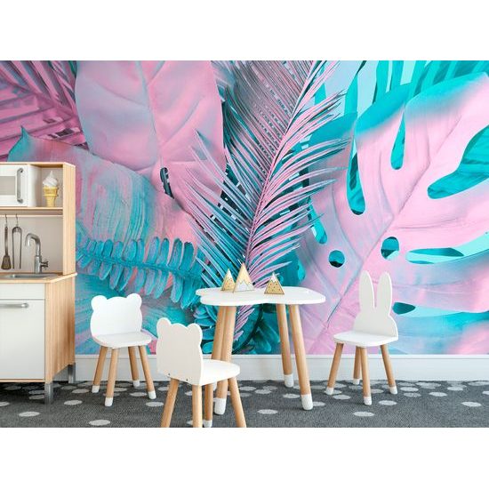 Samolepiaca tapeta nezvyčajné listy v neónových farbách