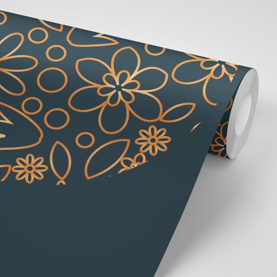 Tapeta folklórny motív na čiernom pozadí