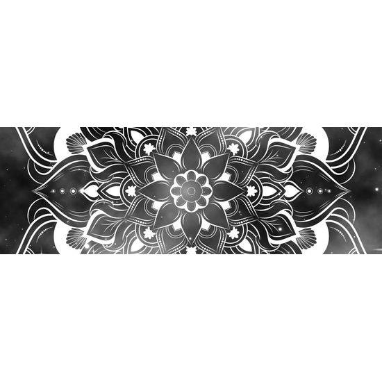 Obraz vesmírna Mandala v čiernobielom prevedení