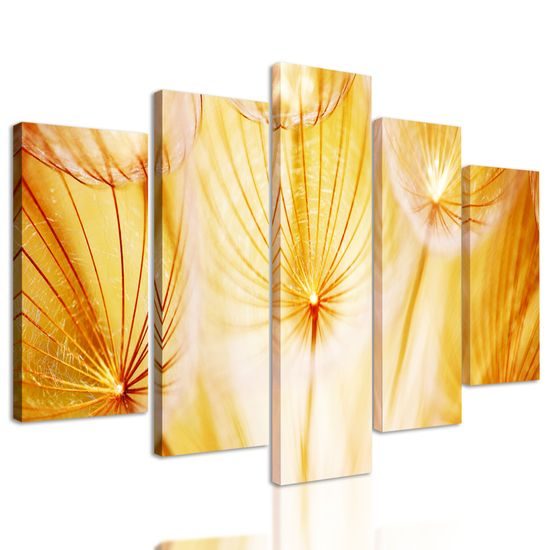 5-dielny obraz abstraktná púpava