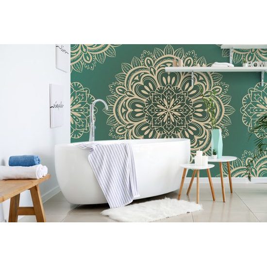 Tapeta Mandala na emeraldovom pozadí