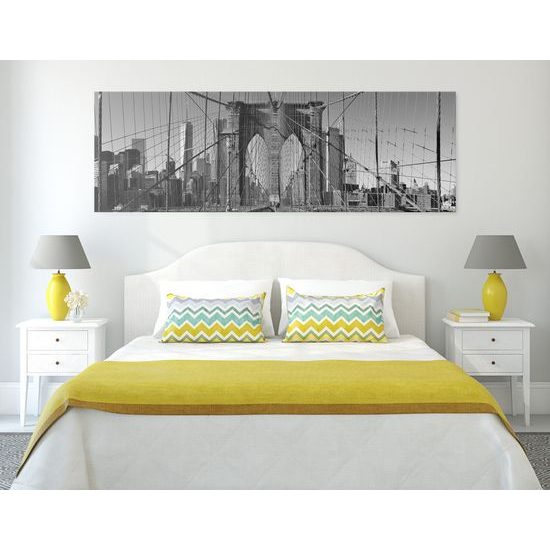 Obraz architektúra New Yorku v čiernobielom prevedení