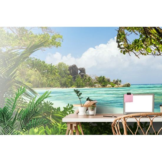 Samolepiaca fototapeta ikonické skaly na ostrove La Digue