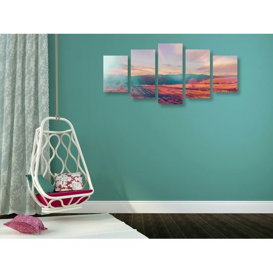 5-dielny obraz pohľad na jesennú krajinu