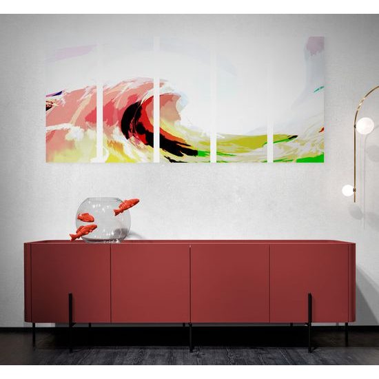 5-dielny obraz abstrakcia Slovenských kopcov