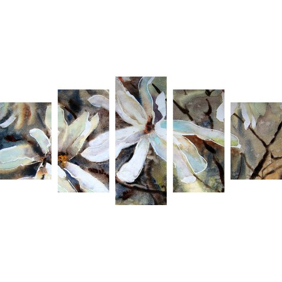 5-dielny obraz akvarelový javor