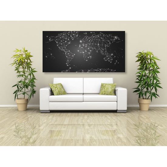 Obraz mapa sveta tvorená sieťami