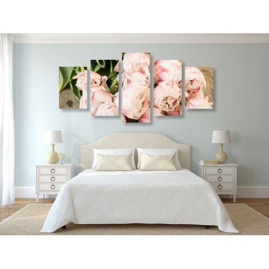 5-dielny obraz nádherná kytica ruží