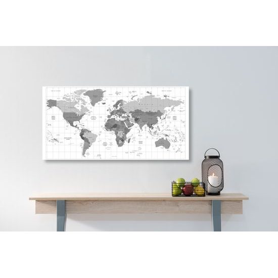Obraz stará mapa sveta na bielom pozadí