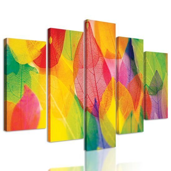 5-dielny obraz pestrofarebné jessenné listy