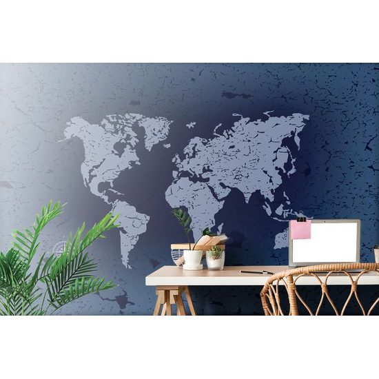 Tapeta vintage mapa v modrom prevedení