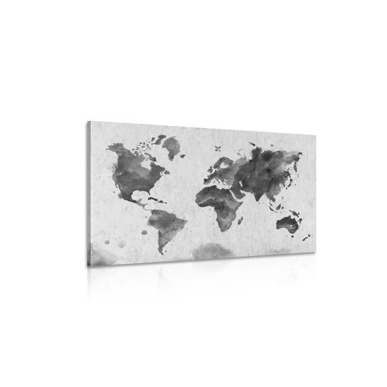 Obraz stará mapa sveta v čiernobielom prevedení