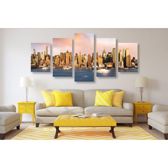 5-dielny obraz pohľad na čarovný New York