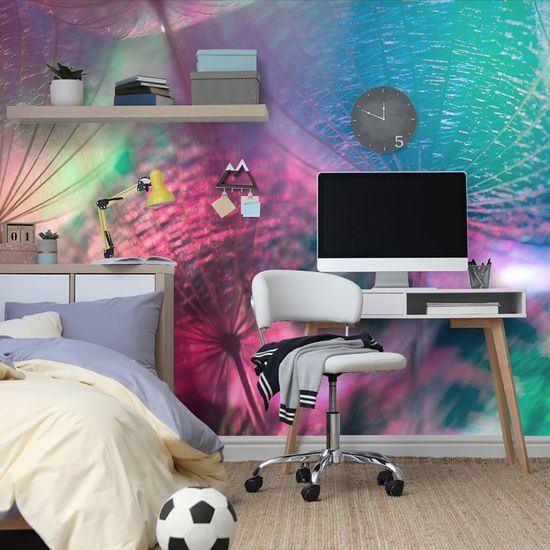 Samolepiaca tapeta pastelovo sfarbené semienka púpavy