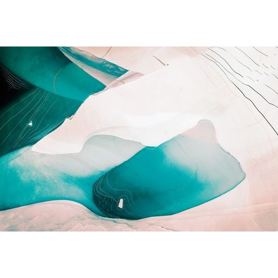 Samolepiaca tapeta abstraktné modré lagúny