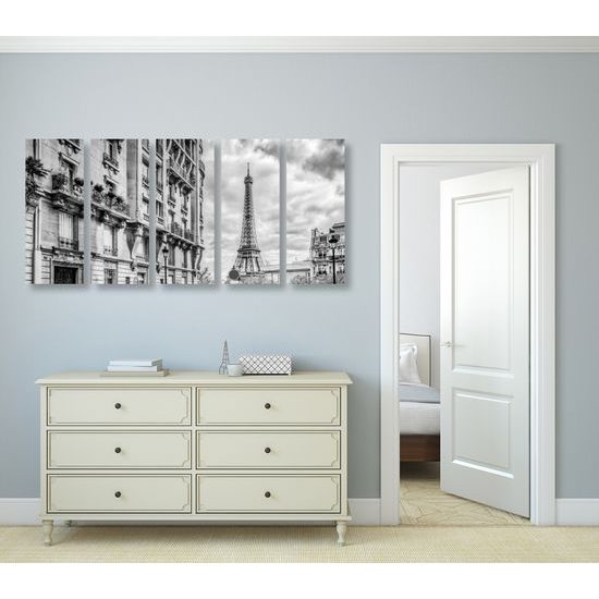 5-dielny obraz romantická ulička v Paríži