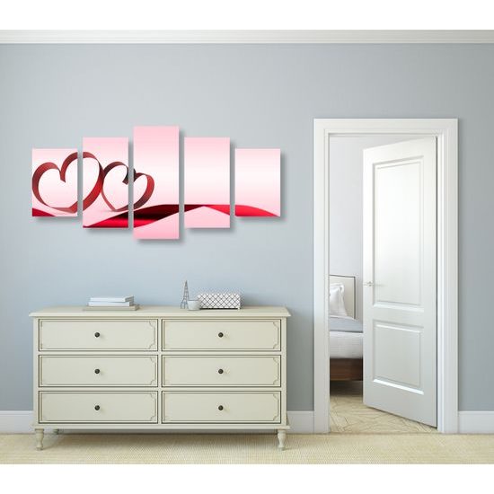 5-dielny obraz srdiečka tvorené láskou