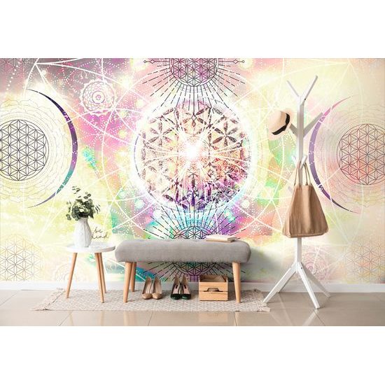 Samolepiaca tapeta nezvyčajná Mandala vo farebnom prevedení