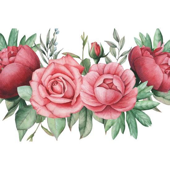 Obraz nežné splynutie ruží a listov