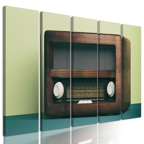 5-dielny obraz staré rádio