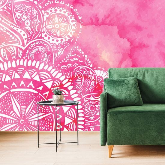 Tapeta Mandala v ružovom prevedení