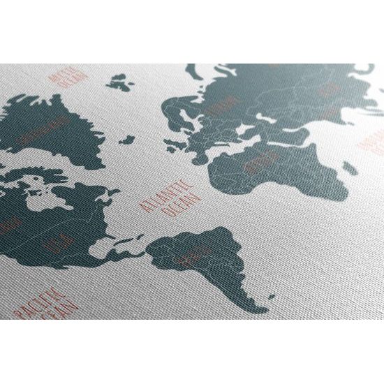 Obraz mapa sveta v prehľadnom prevedení