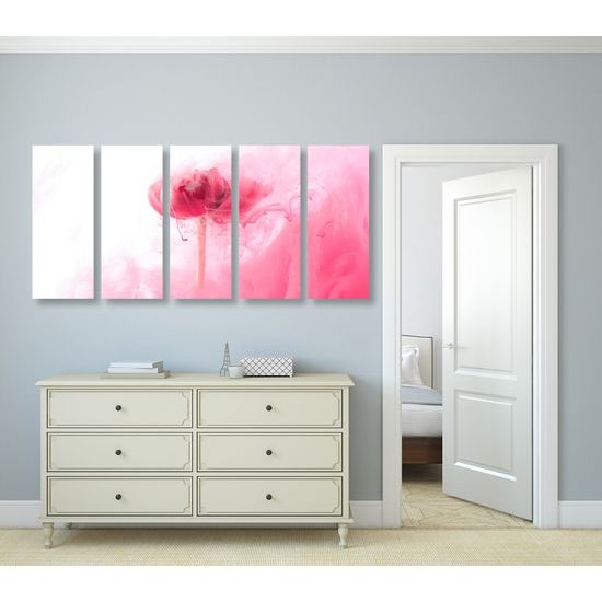 5-dielny obraz umelecké stvárnenie kvetu